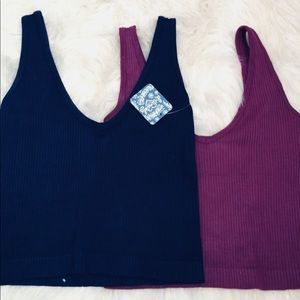 NWT Free People crop tops size XS purple and blue